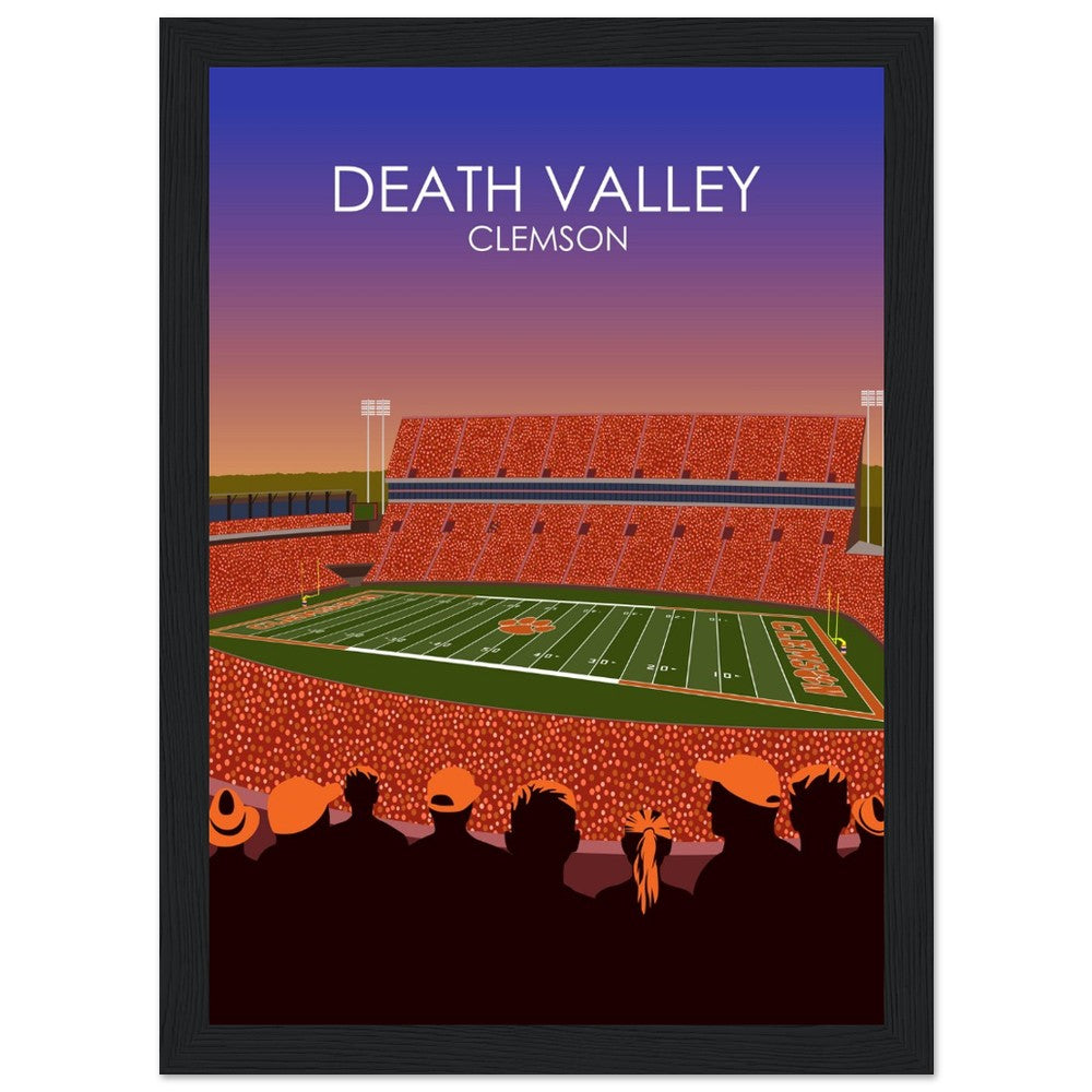 Clemson Tigers Stadium Poster | Frank Howard Field at Clemson Memorial Stadium 'Death Valley' Print