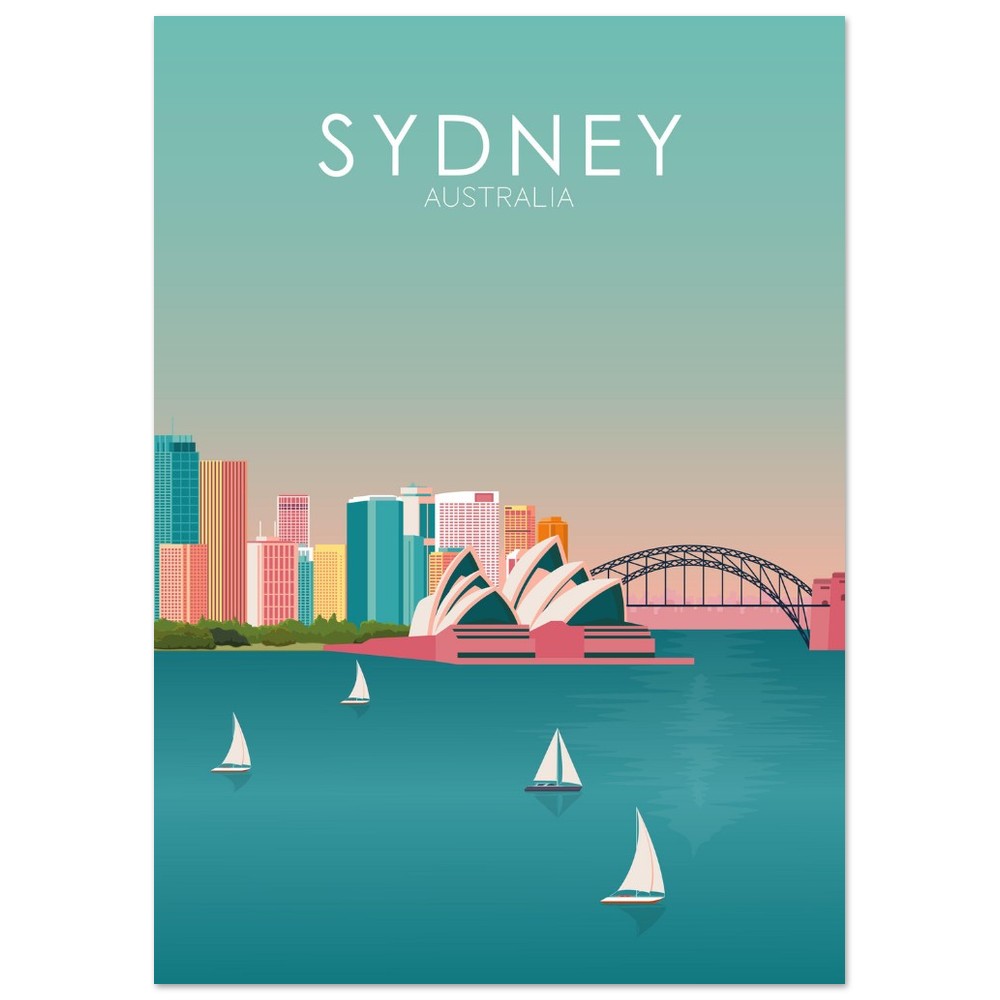 Sydney Poster | Sydney Wall Art | Sydney Pastel Print