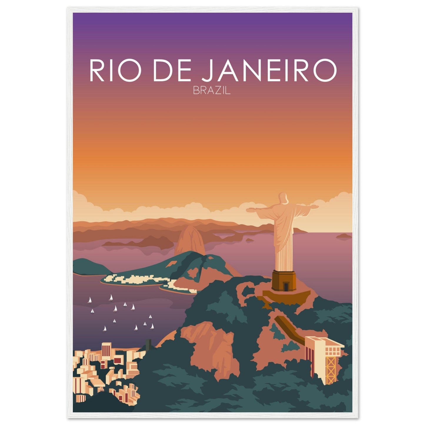 Rio De Janeiro Poster | Rio De Janeiro Wall Art | Rio De Janeiro Sunset Print