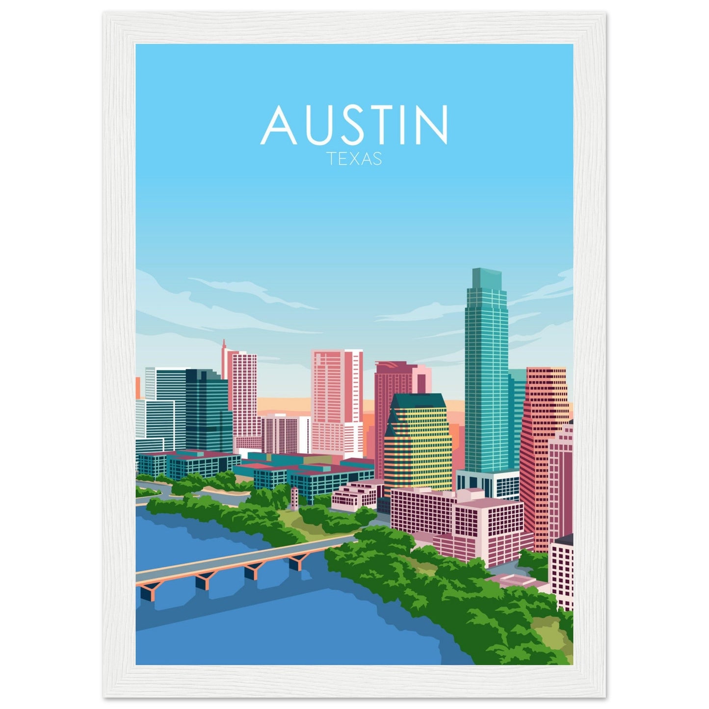 Austin Poster | Austin Wall Art | Austin Pastel Print