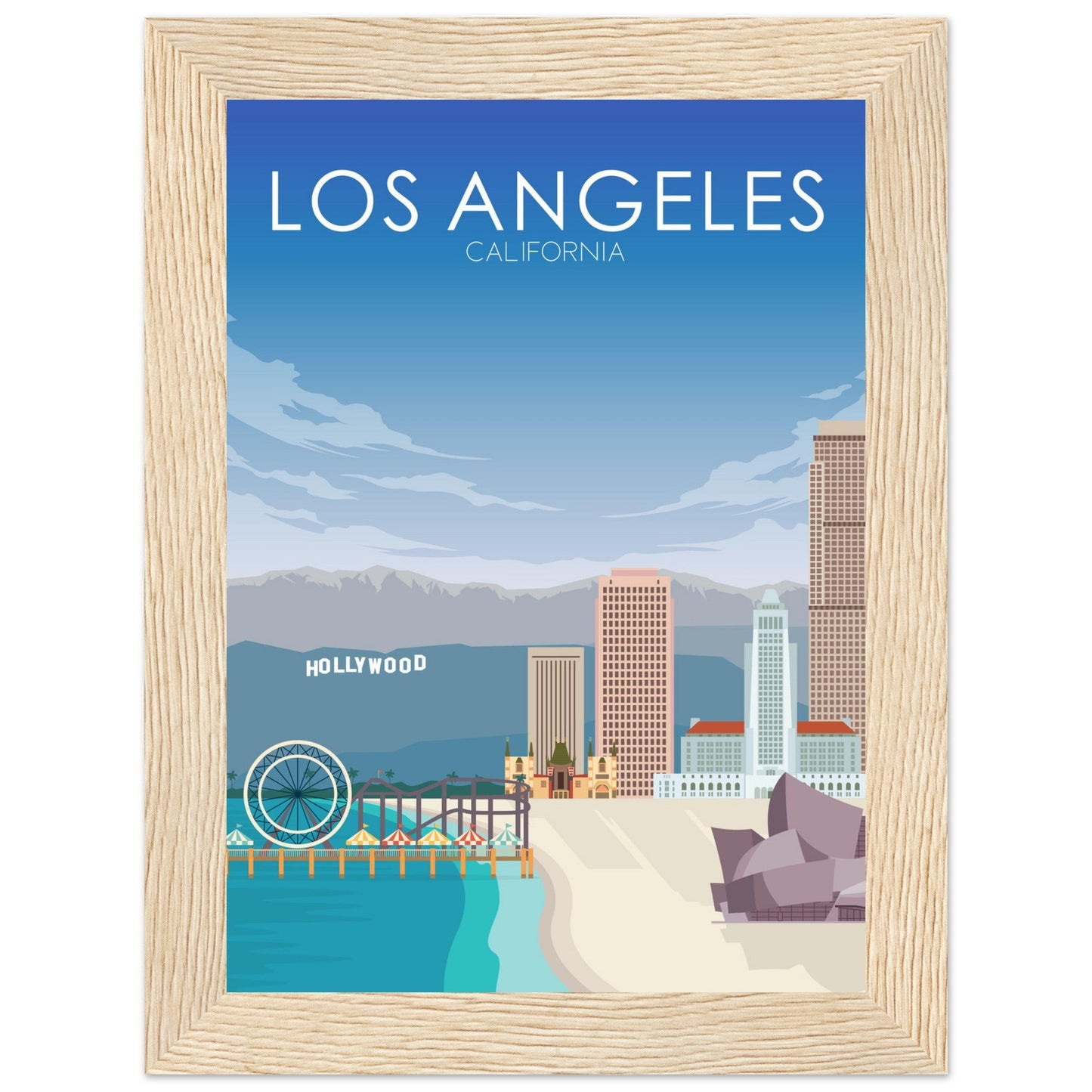 Los Angeles Poster | Los Angeles Wall Art | Los Angeles Daytime Print