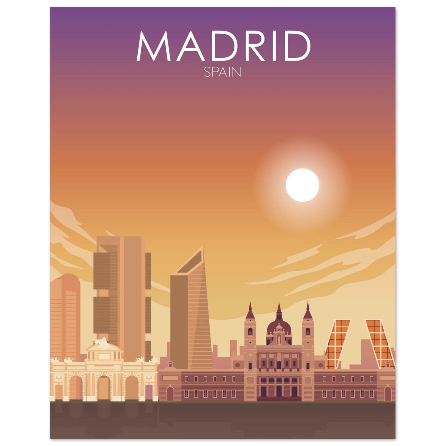 Madrid Poster | Madrid Wall Art | Madrid Sunset Print