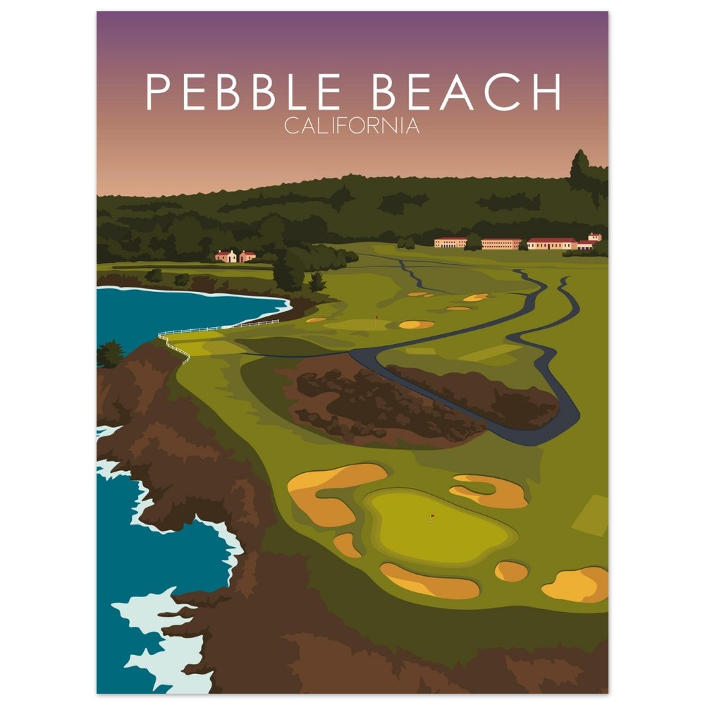 Pebble Beach Golf Course Sunset Print