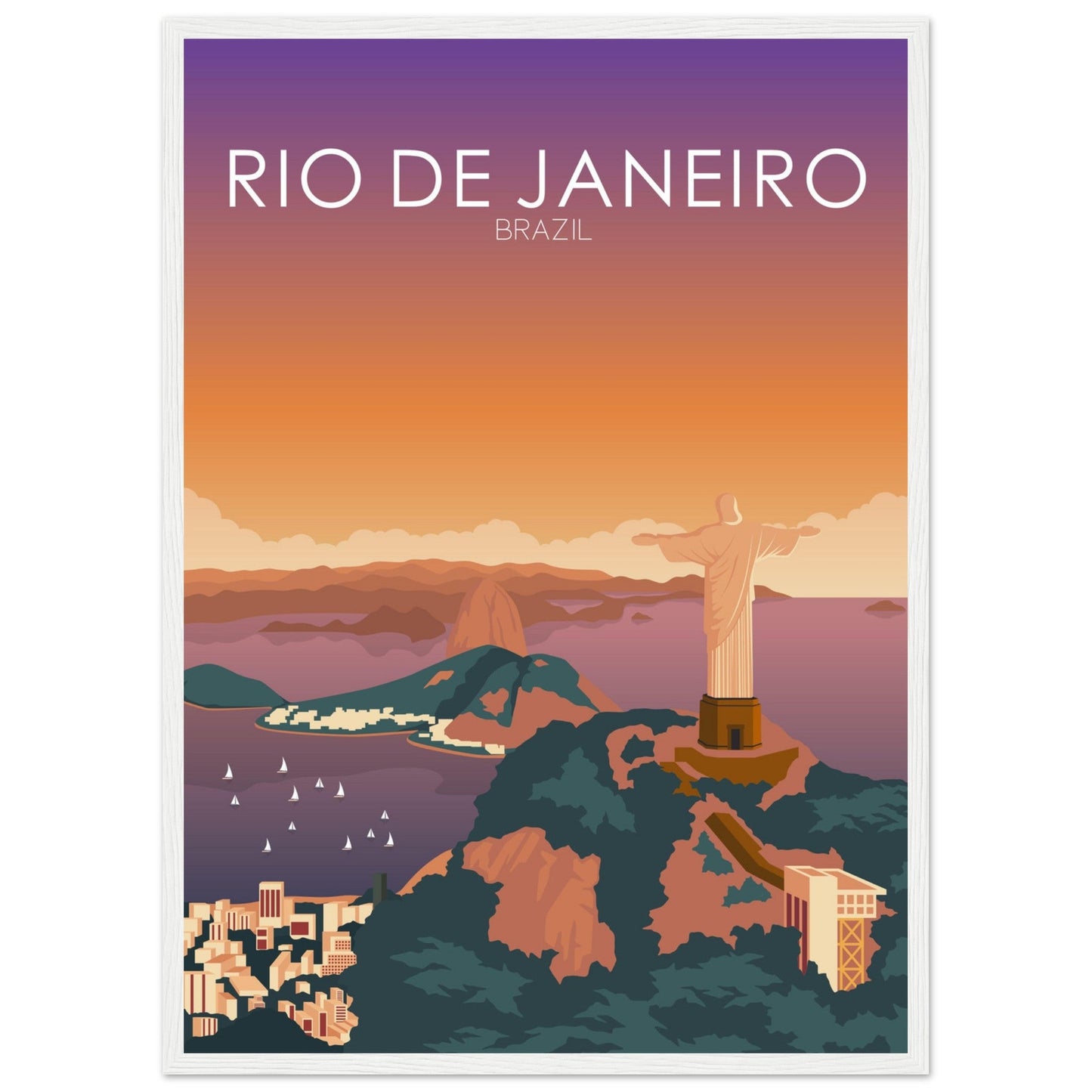 Rio De Janeiro Poster | Rio De Janeiro Wall Art | Rio De Janeiro Sunset Print