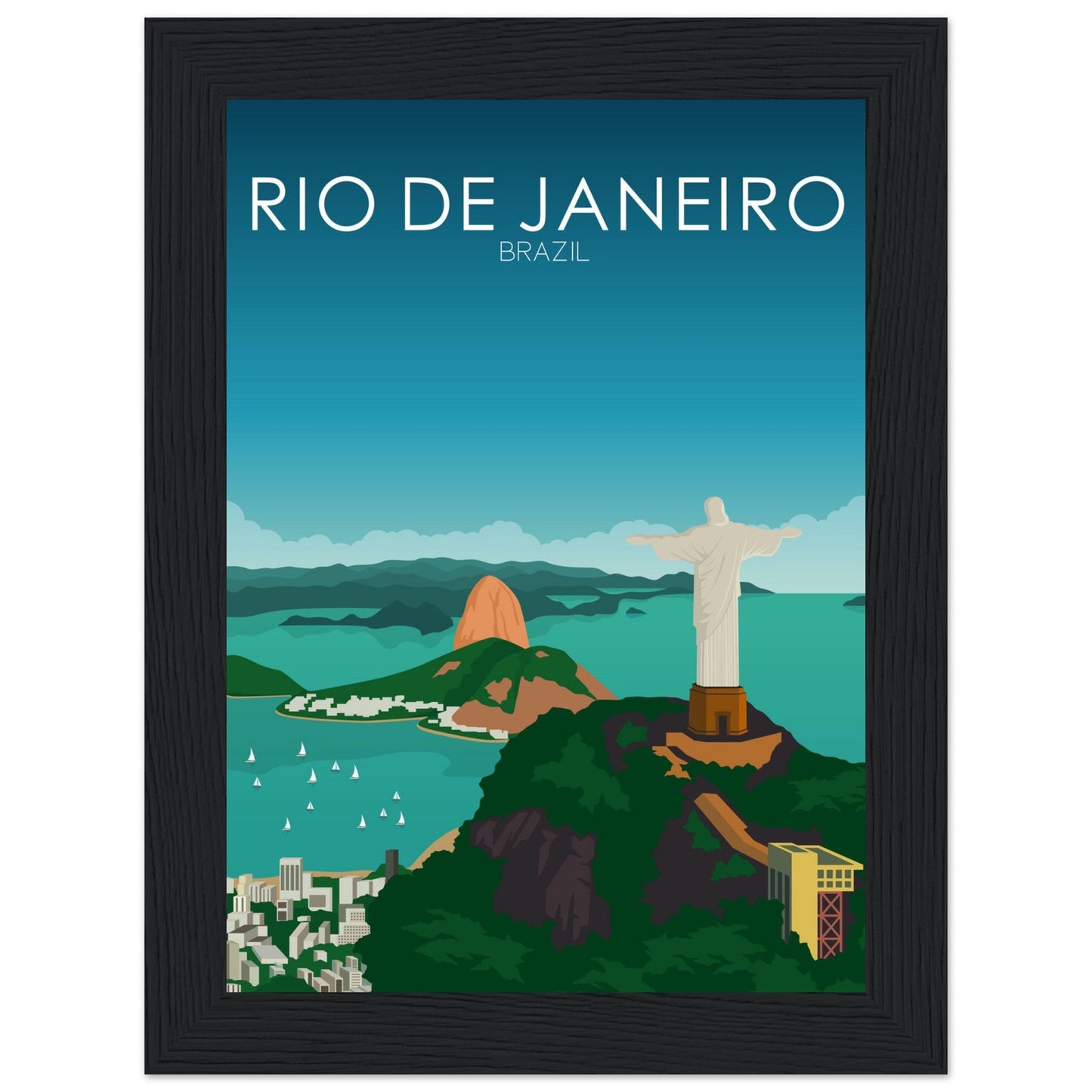 Rio De Janeiro Poster | Rio De Janeiro Wall Art | Rio De Janeiro Daytime Print