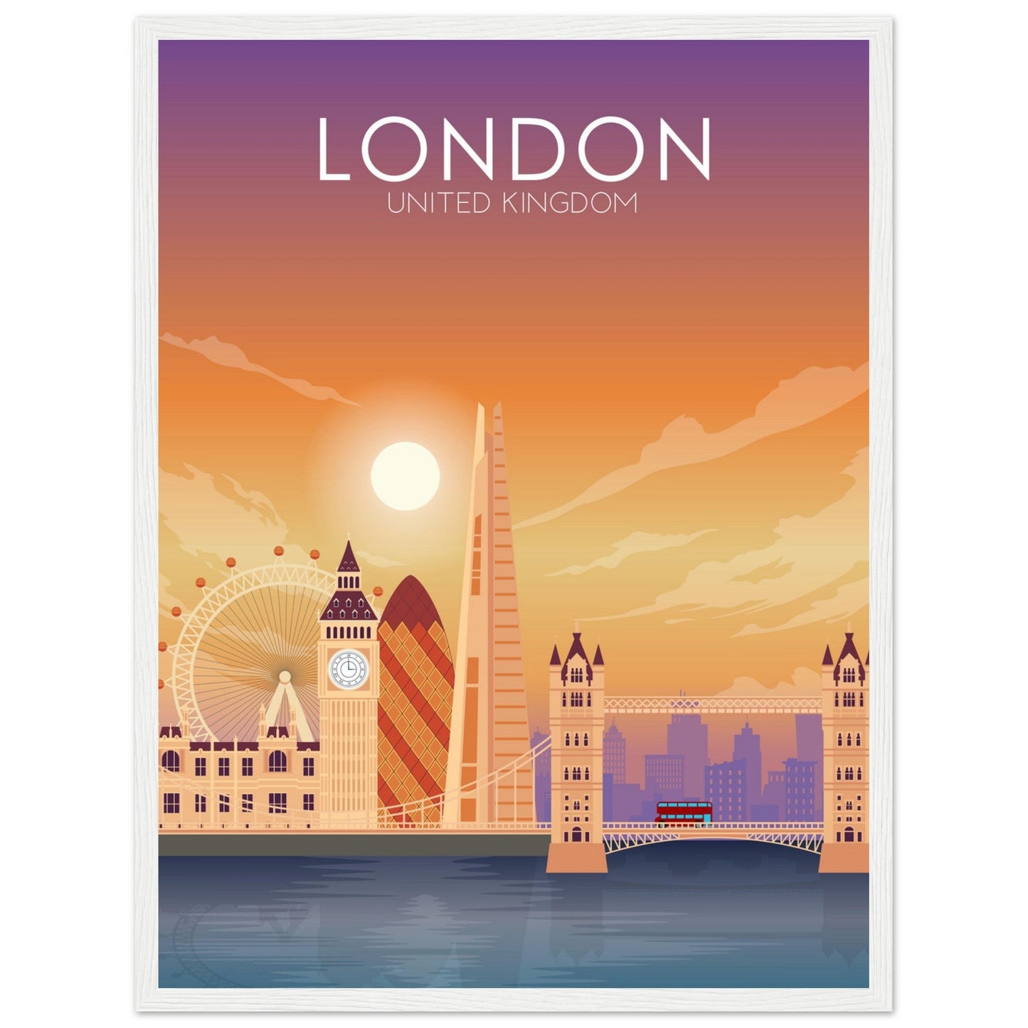 London Poster | London Wall Art | London Sunset Print