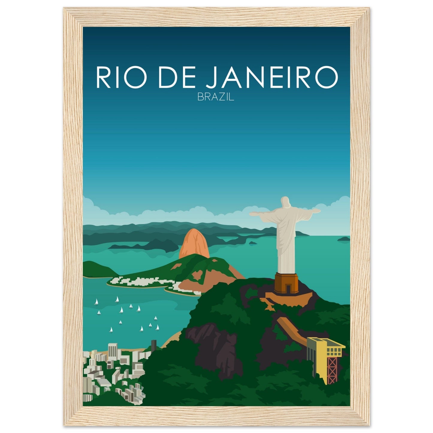 Rio De Janeiro Poster | Rio De Janeiro Wall Art | Rio De Janeiro Daytime Print