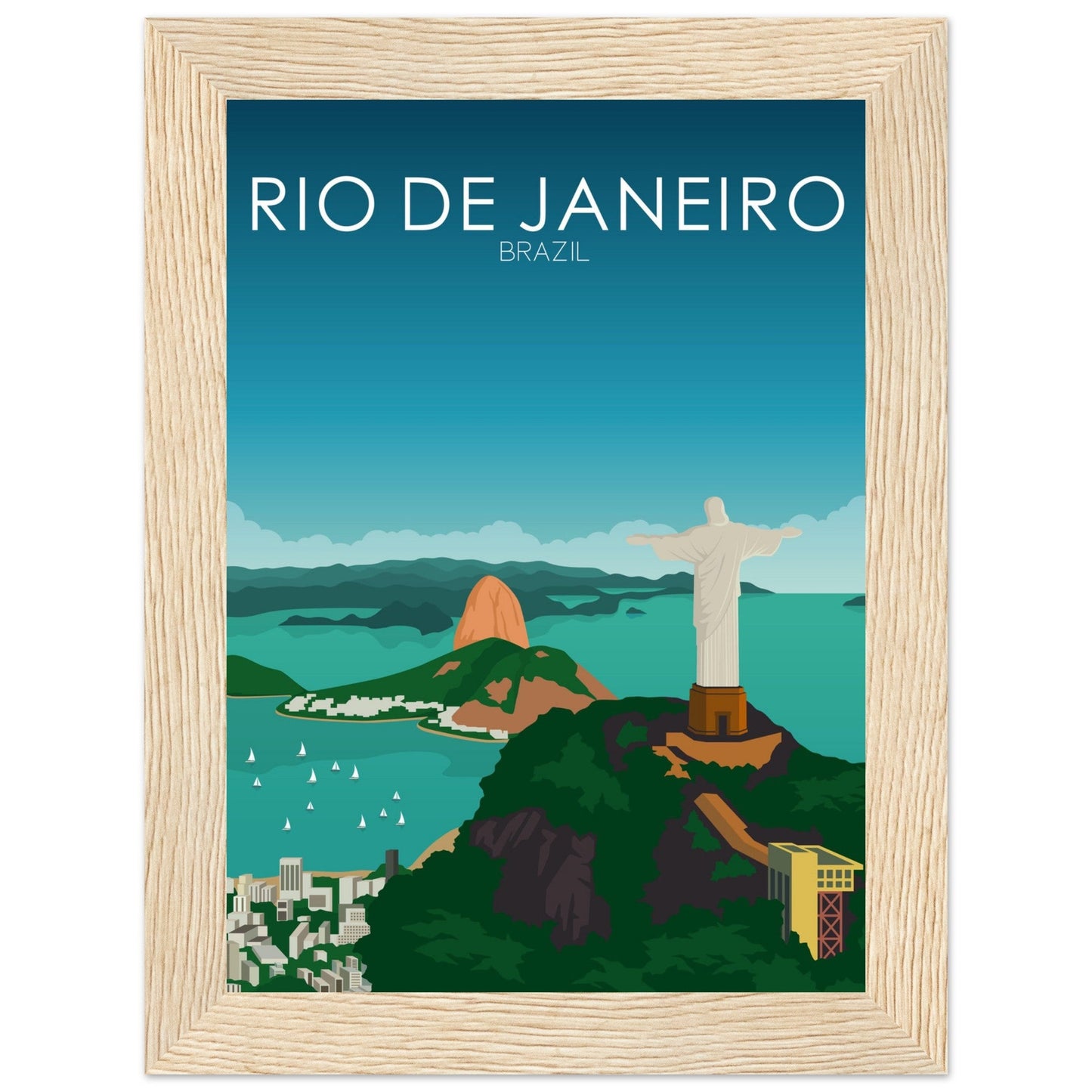 Rio De Janeiro Poster | Rio De Janeiro Wall Art | Rio De Janeiro Daytime Print