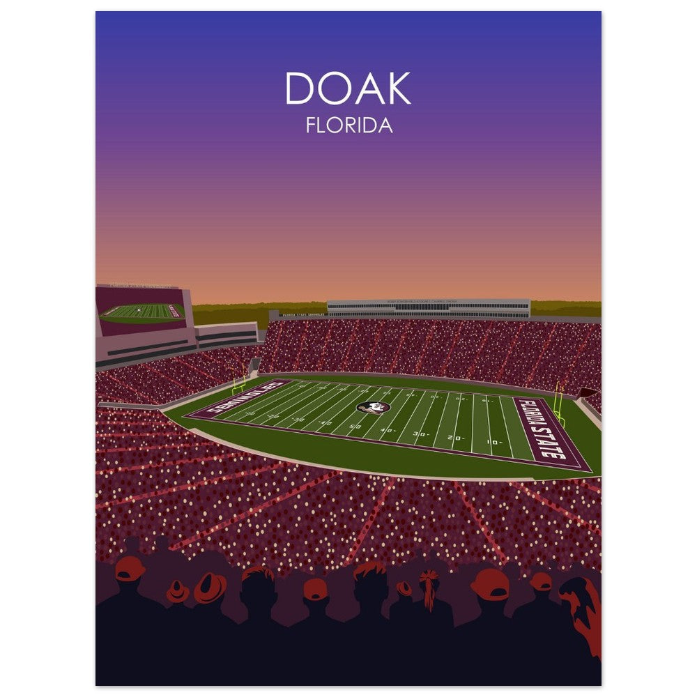 Doak Campbell Stadium Poster | Florida State University Football Stadium Print