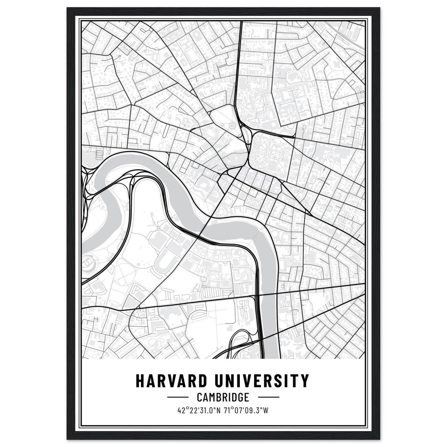 Harvard Map Poster | Harvard Map Wall Art | Harvard Map Print