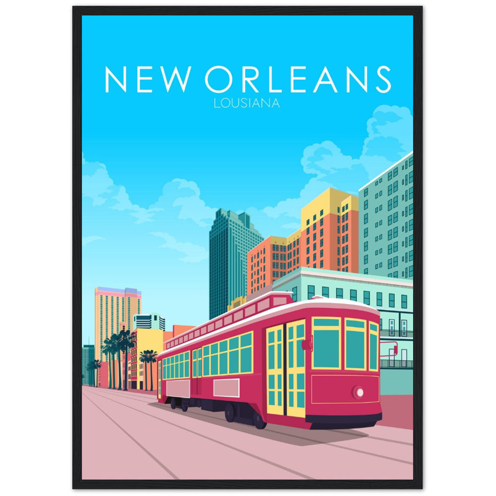 New Orleans Poster | New Orleans Wall Art | New Orleans Pastel Print