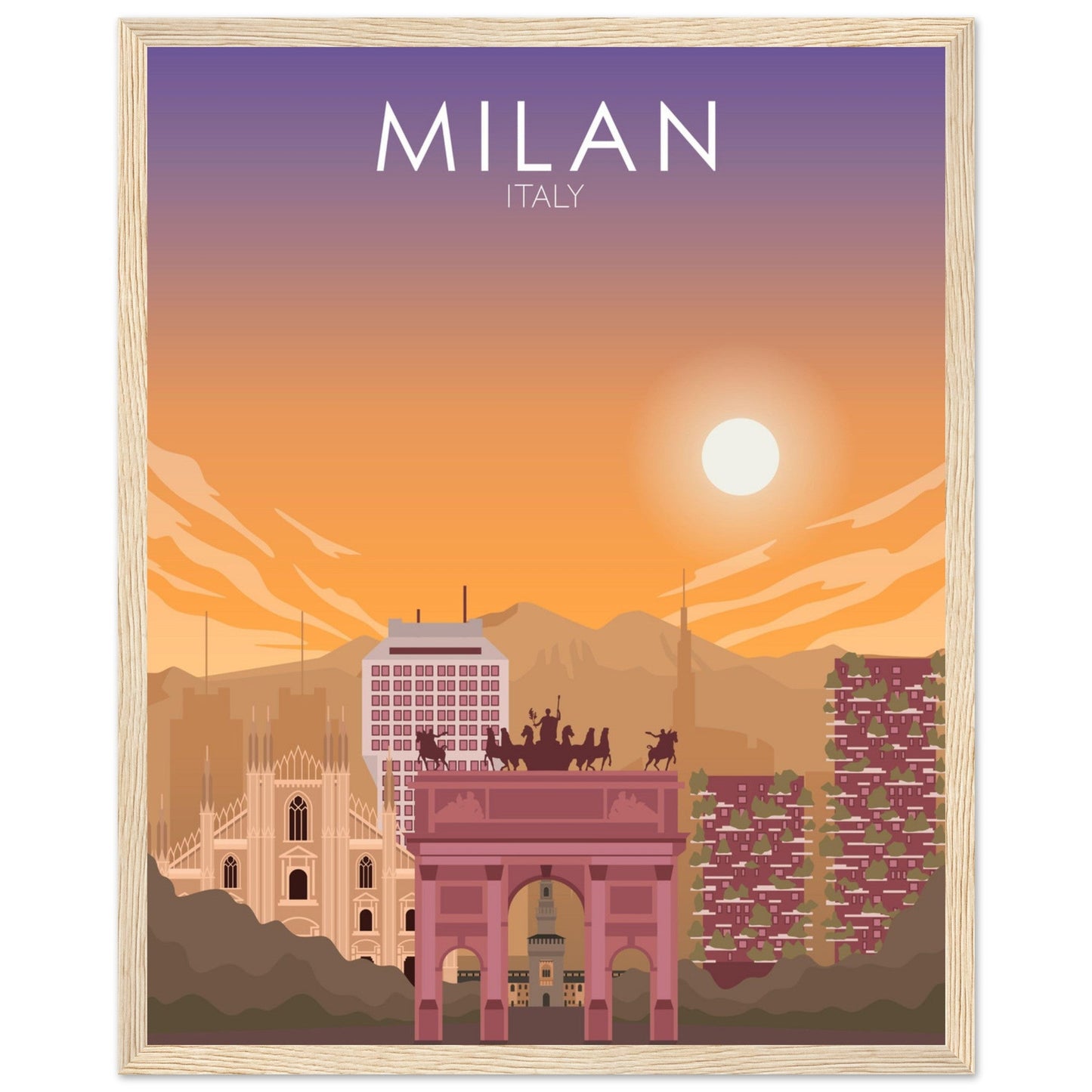 Milan Poster | Milan Wall Art | Milan Sunset Print