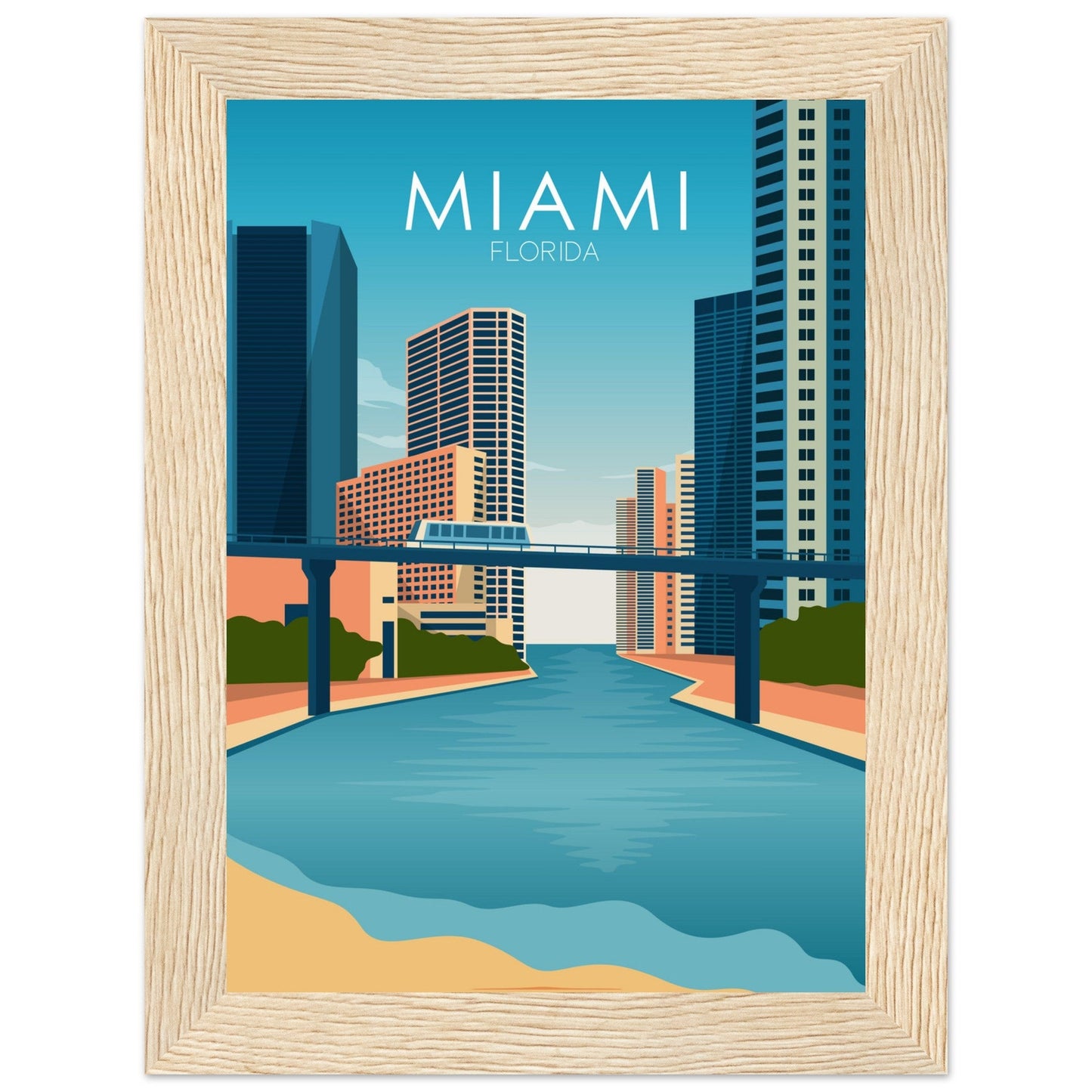 Miami Poster | Miami Wall Art | Miami Daytime Print