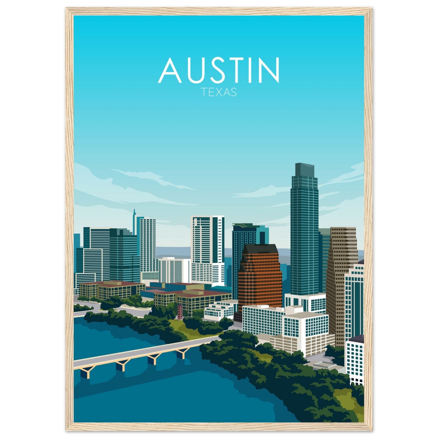 Austin Poster | Austin Wall Art | Austin Daytime Print