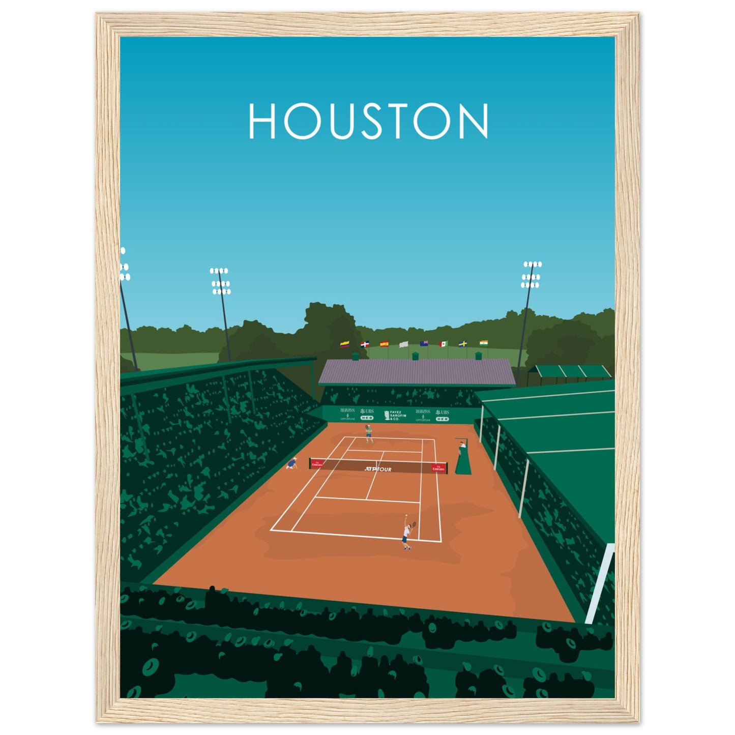 Houston ATP Tennis Stadium Poster