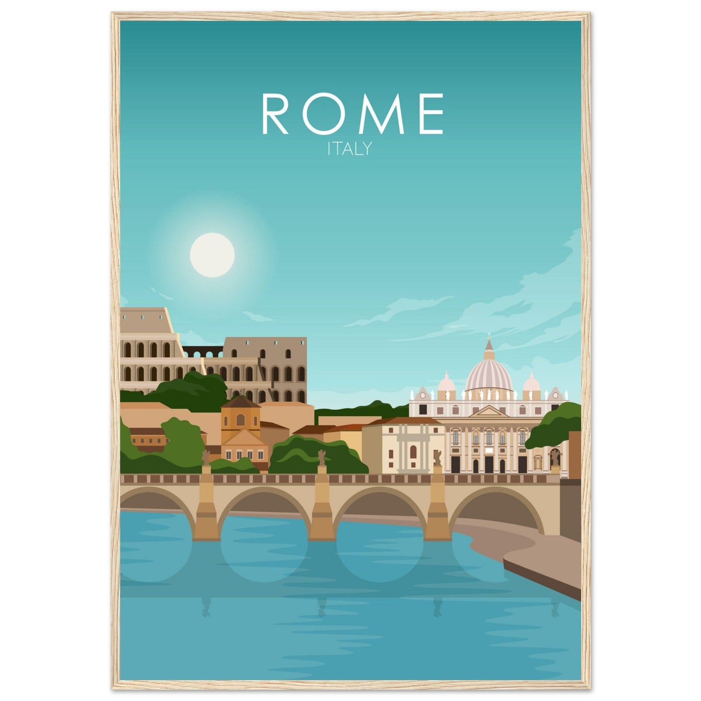 Rome Poster | Rome Wall Art | Rome Daytime Print