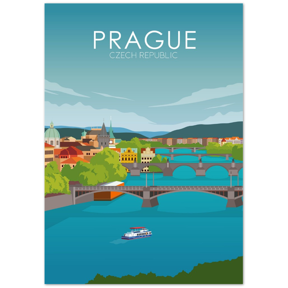 Prague Poster | Prague Wall Art | Prague Daytime Print