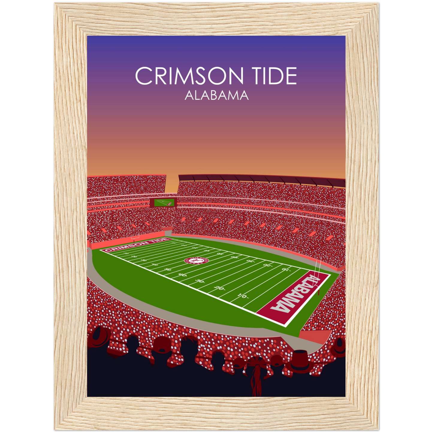 Crimson Tide | Bryant Denny Poster | University of Alabama College Football Stadium Print