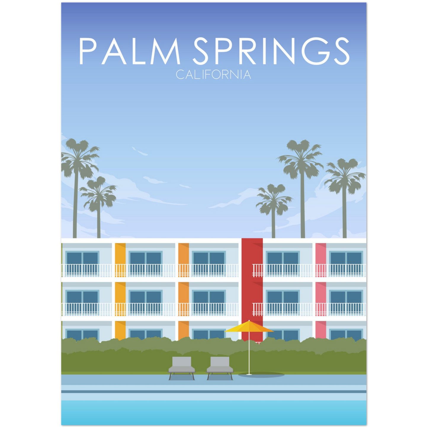 Palm Springs Poster | Palm Springs Wall Art | Palm Springs Daytime Print