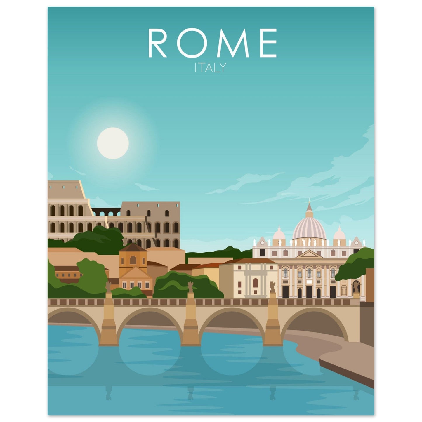 Rome Poster | Rome Wall Art | Rome Daytime Print