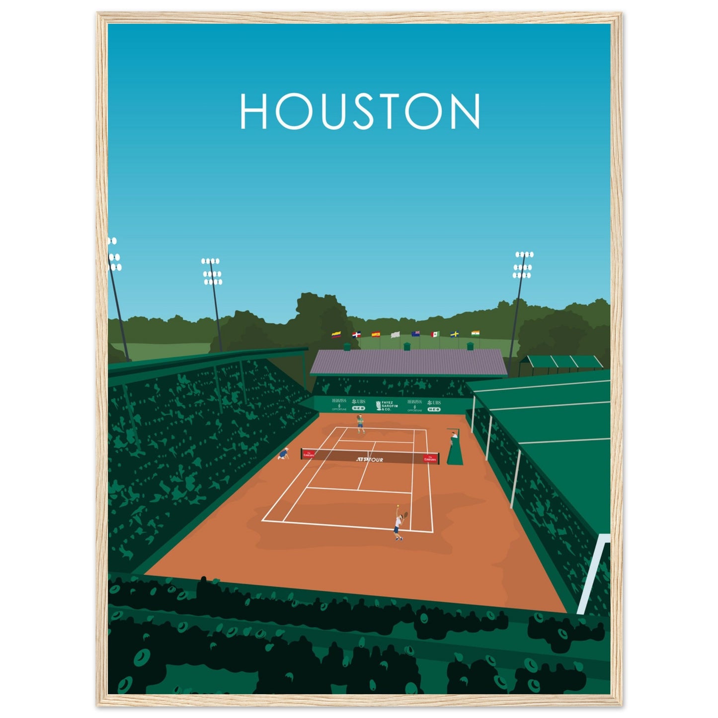 Houston ATP Tennis Stadium Poster