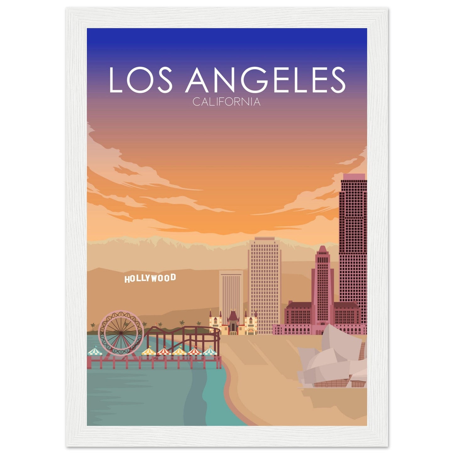 Los Angeles Poster | Los Angeles Wall Art | Los Angeles Sunset Print