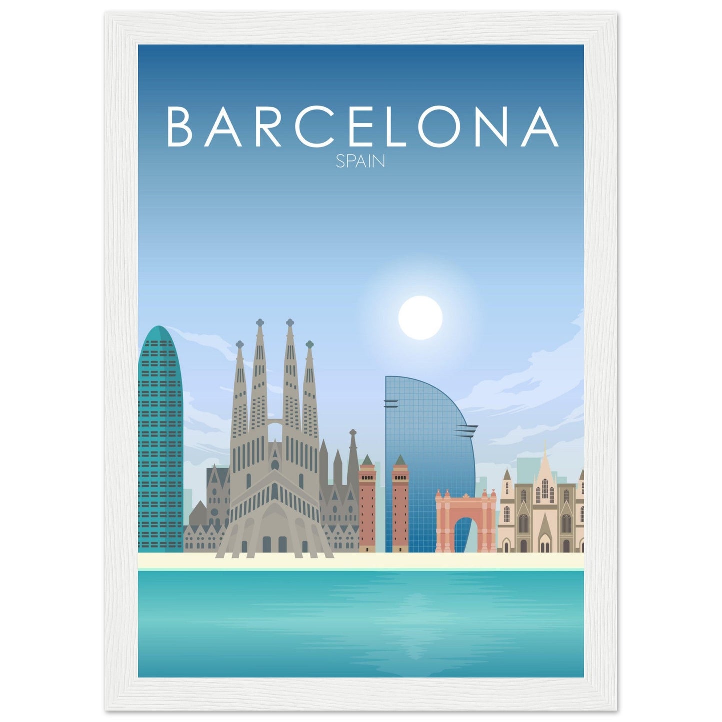 Barcelona Poster | Barcelona Wall Art | Barcelona Daytime Print