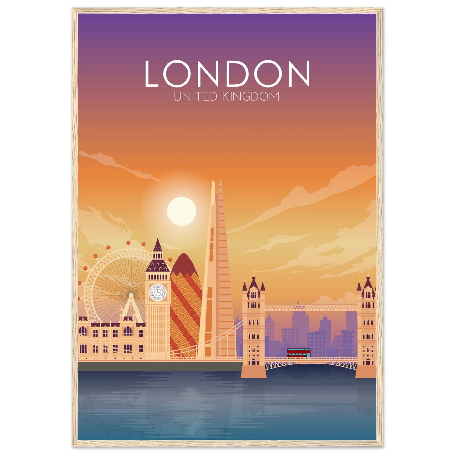 London Poster | London Wall Art | London Sunset Print