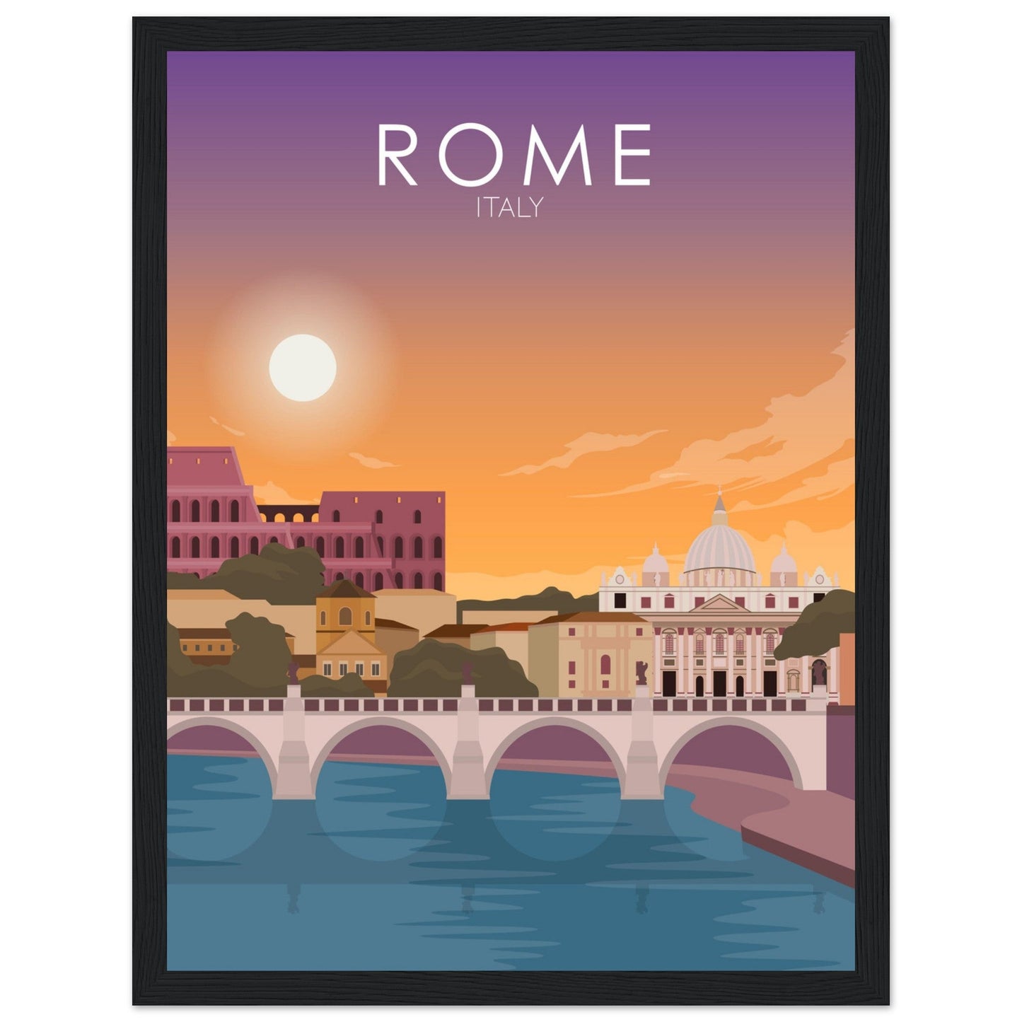 Rome Poster | Rome Wall Art | Rome Sunset Print