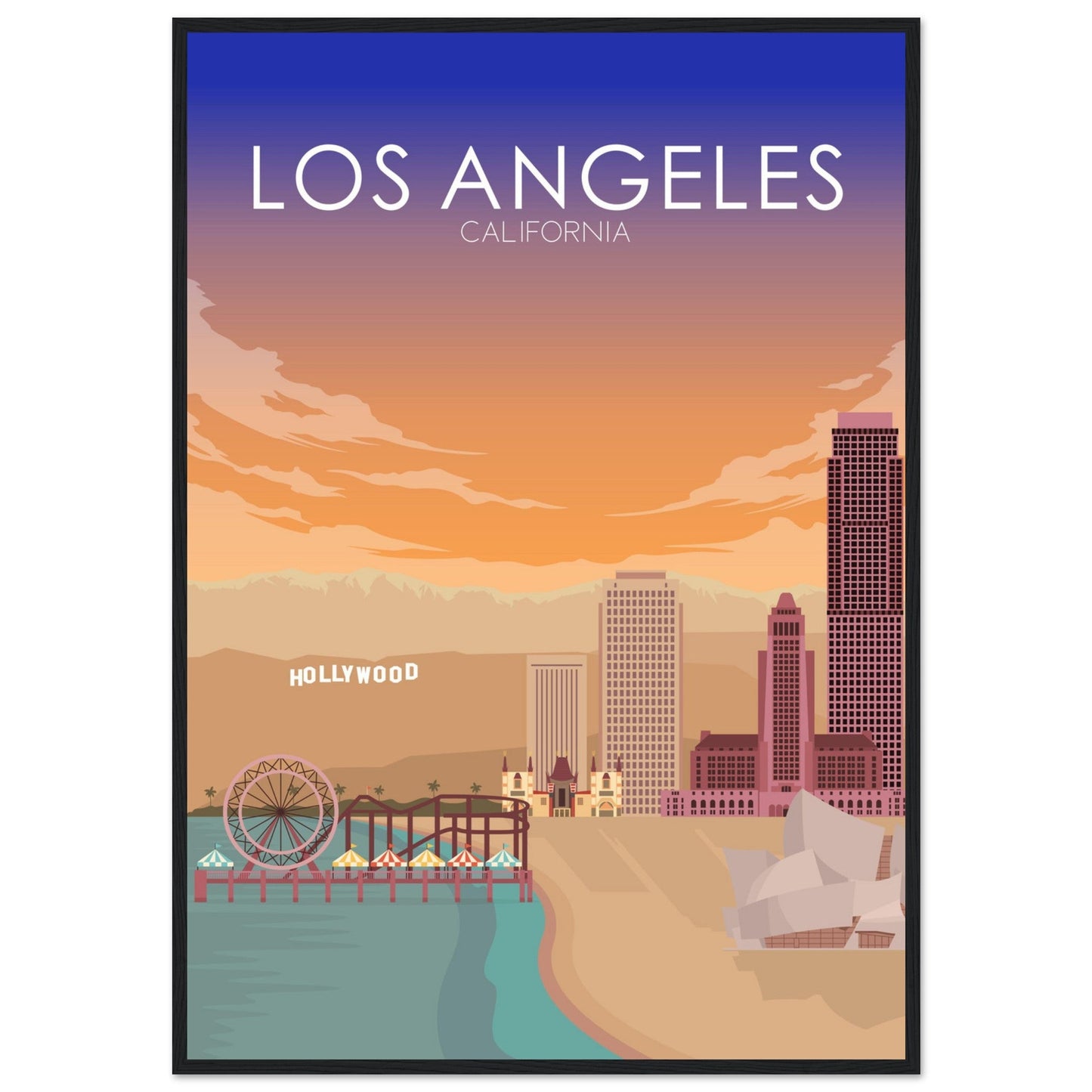 Los Angeles Poster | Los Angeles Wall Art | Los Angeles Sunset Print