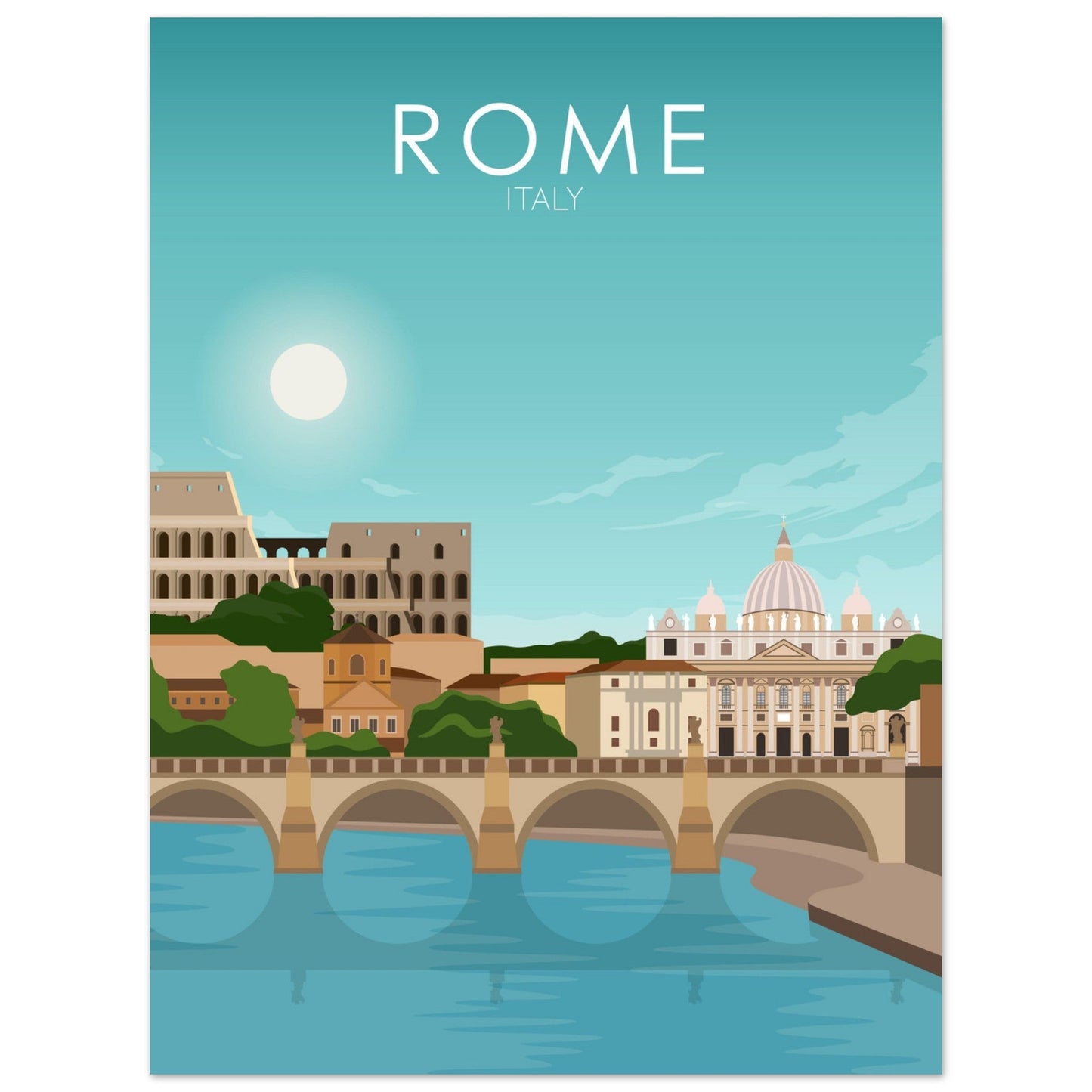 Rome Poster | Rome Wall Art | Rome Daytime Print