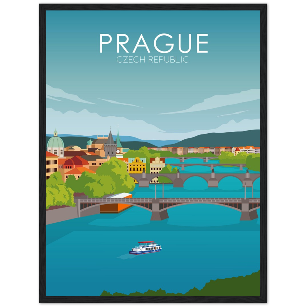 Prague Poster | Prague Wall Art | Prague Daytime Print