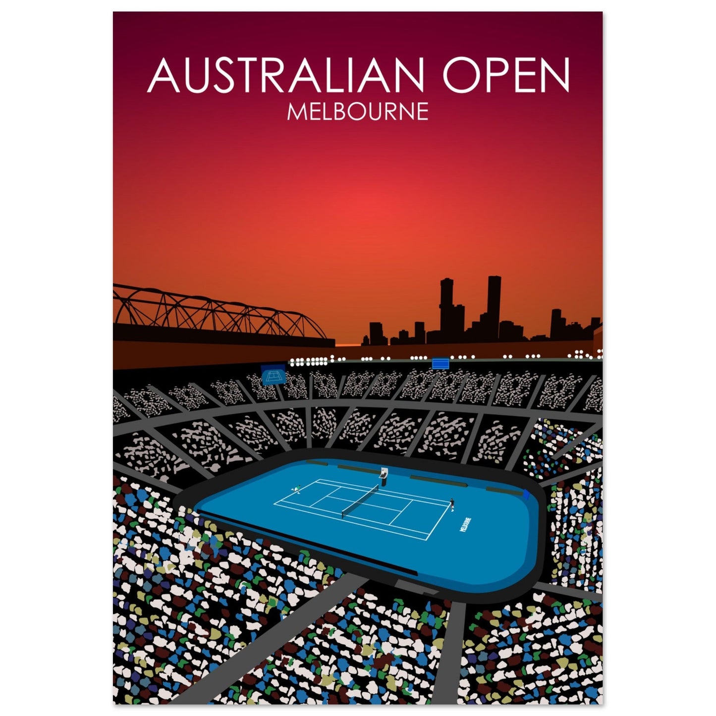 Australian Open Poster - Red Sky