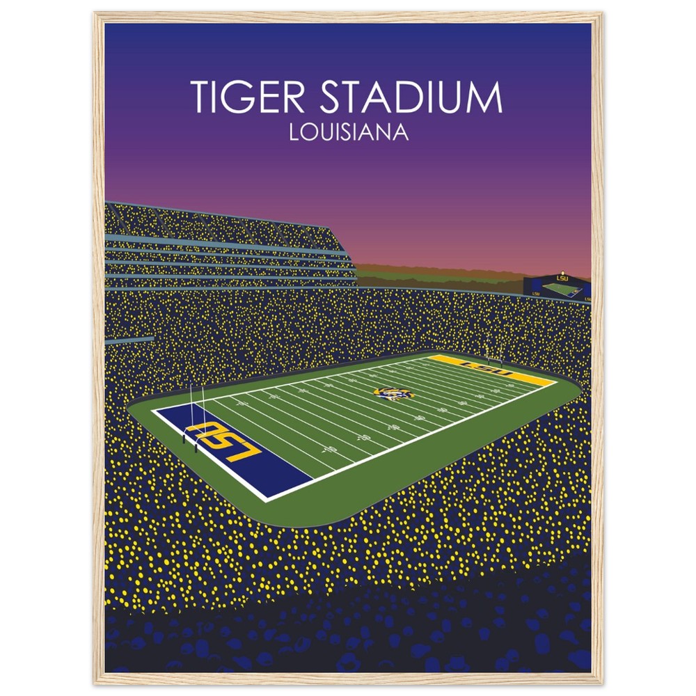 Tiger Stadium Poster | LSU Print | University of Louisiana College Football Stadium Print