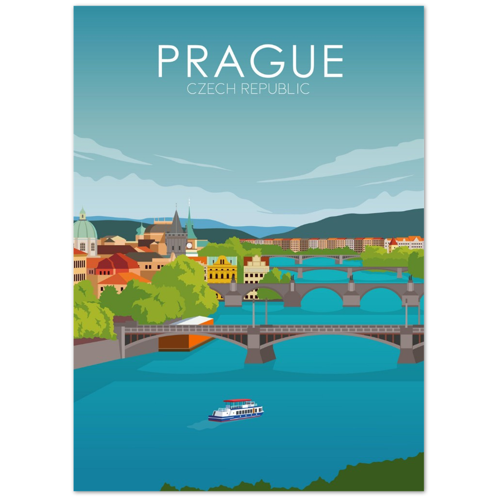 Prague Poster | Prague Wall Art | Prague Daytime Print