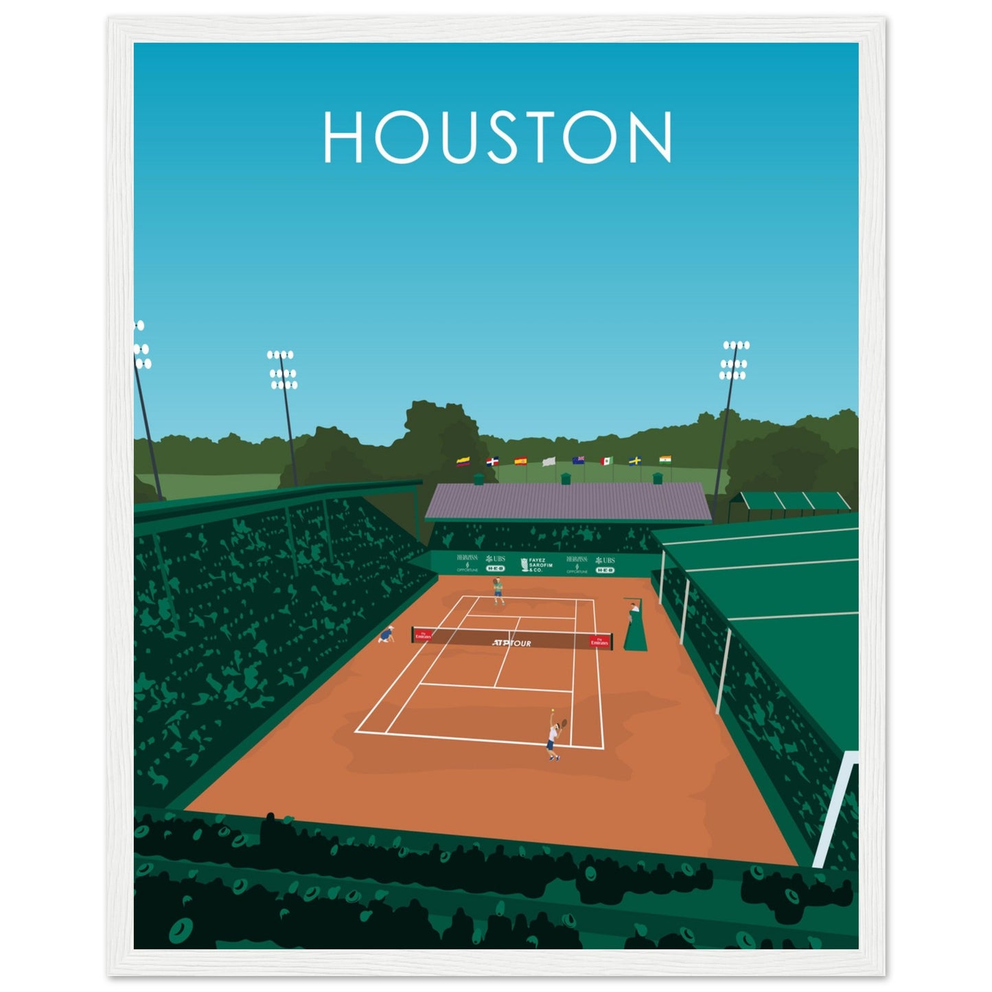 Houston ATP Tennis Stadium Poster