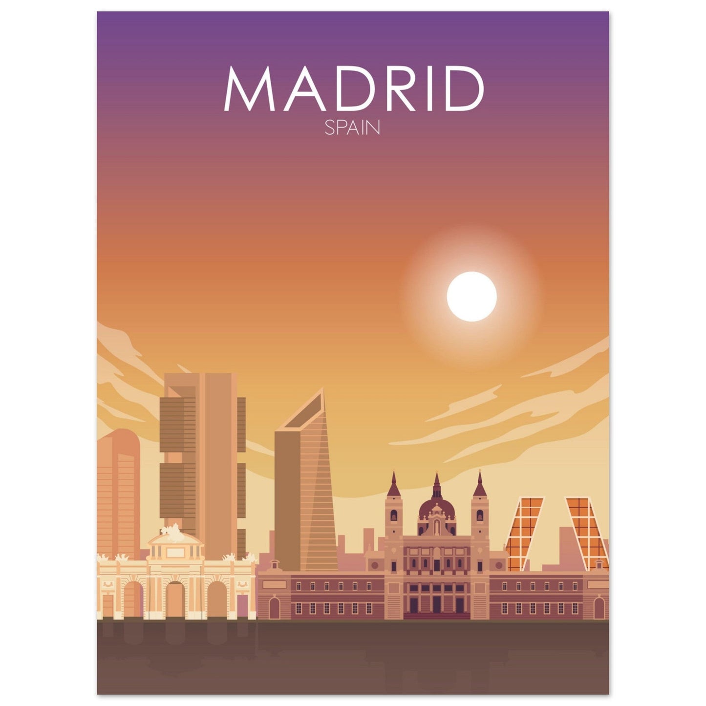 Madrid Poster | Madrid Wall Art | Madrid Sunset Print