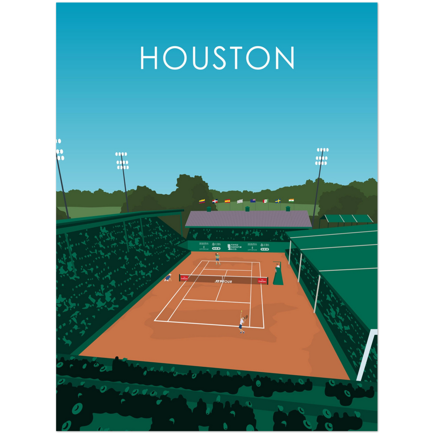 Houston ATP Tennis Stadium Poster