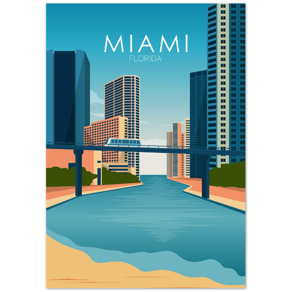 Miami Poster | Miami Wall Art | Miami Daytime Print