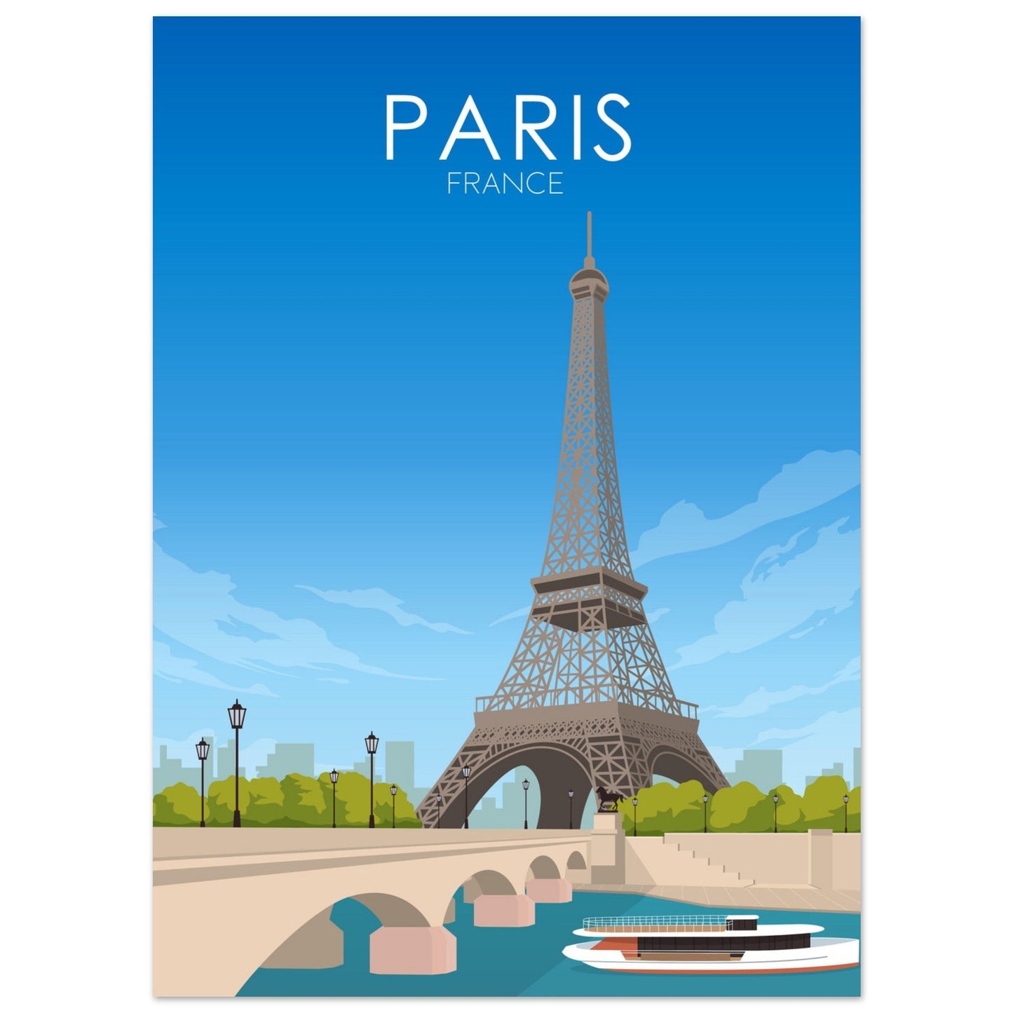 Paris Poster | Paris Wall Art | Paris Daytime Print