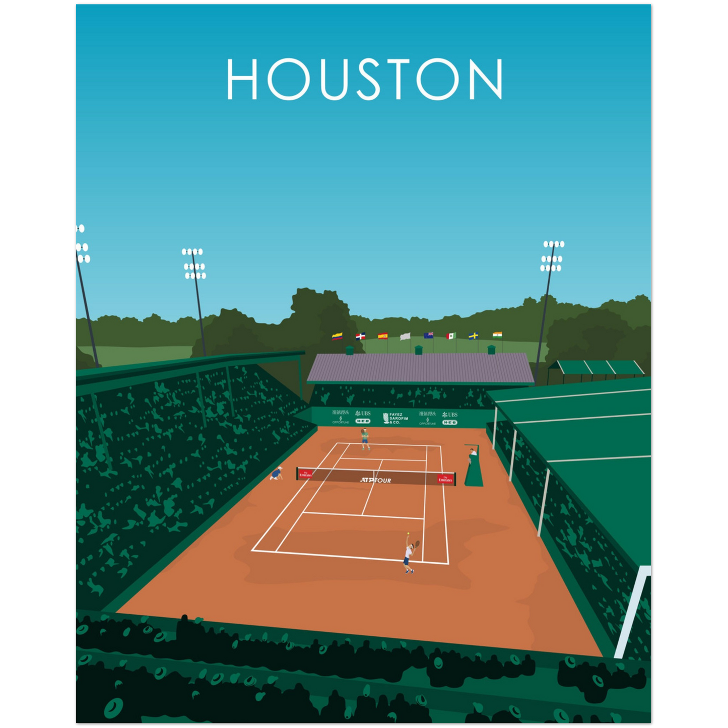 Houston ATP Tennis Stadium Poster