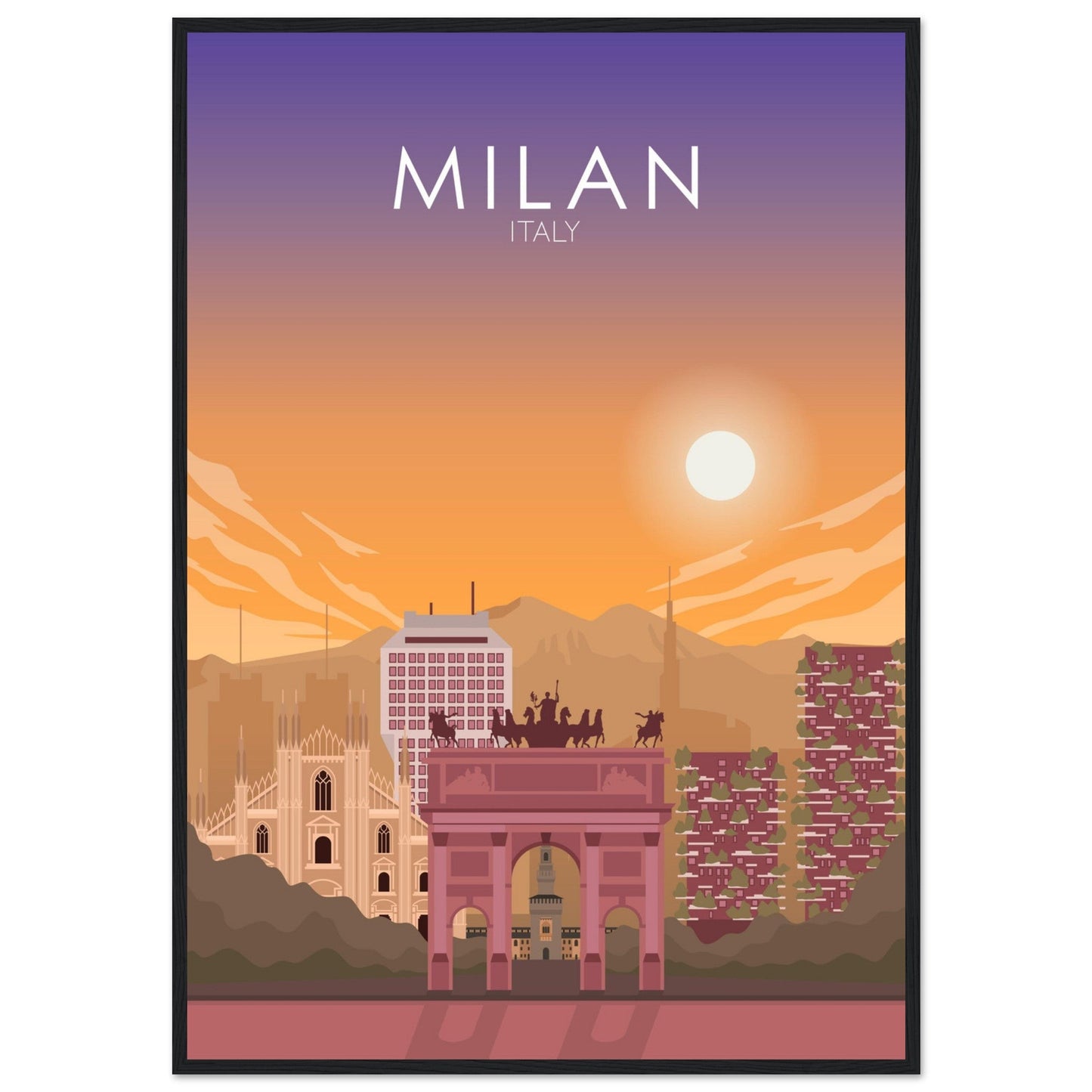 Milan Poster | Milan Wall Art | Milan Sunset Print