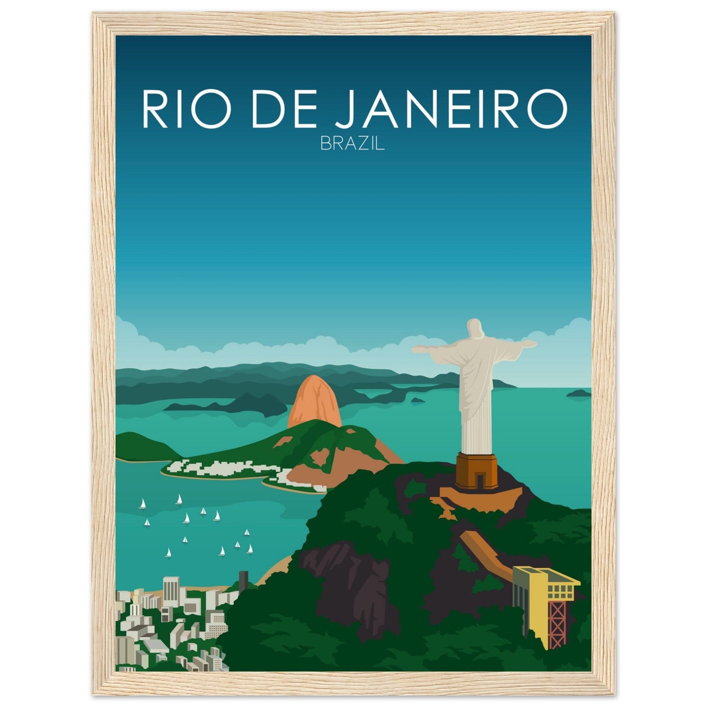 Rio De Janeiro Poster | Rio De Janeiro Wall Art | Rio De Janeiro Daytime Print