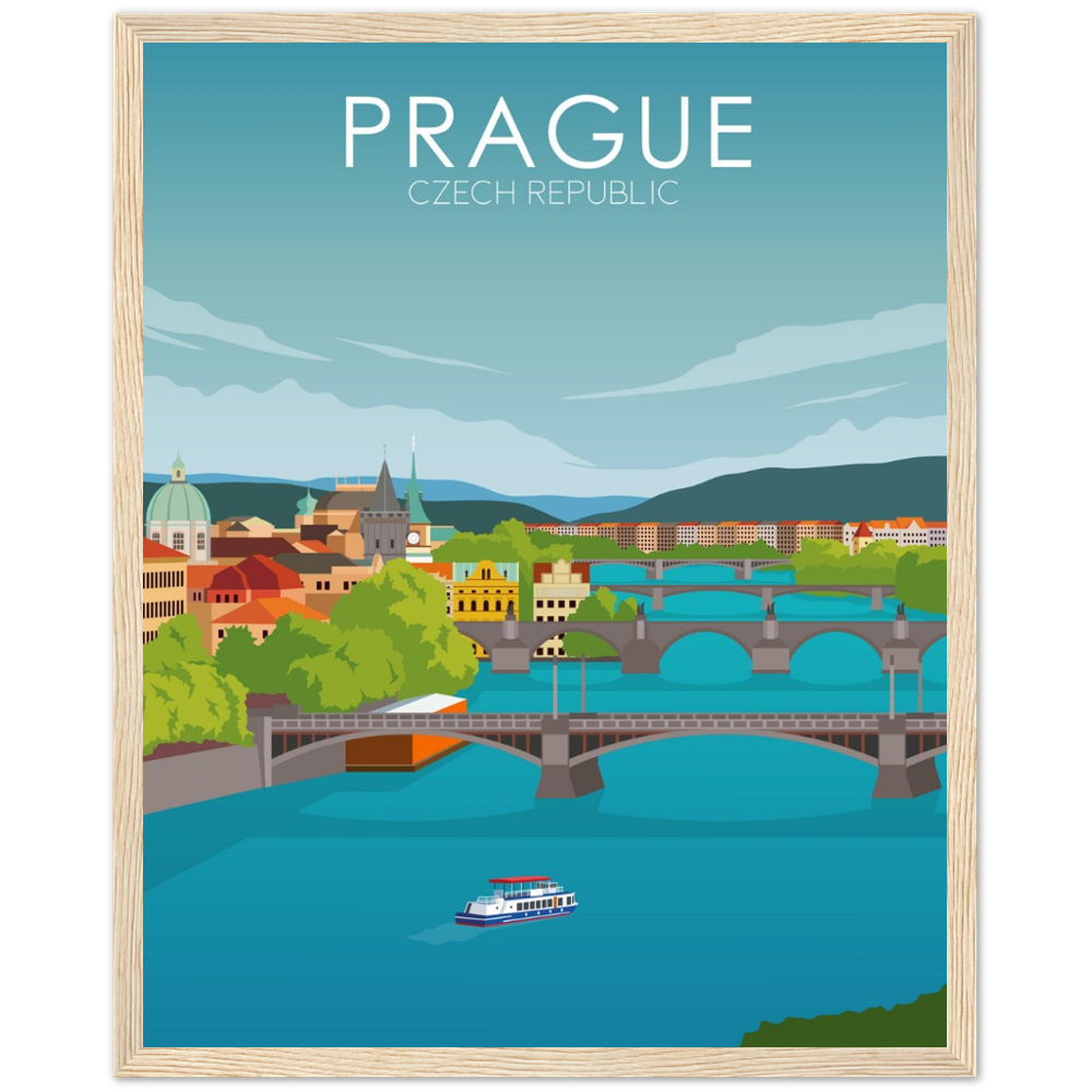 Prague Poster | Prague Wall Art | Prague Daytime Print