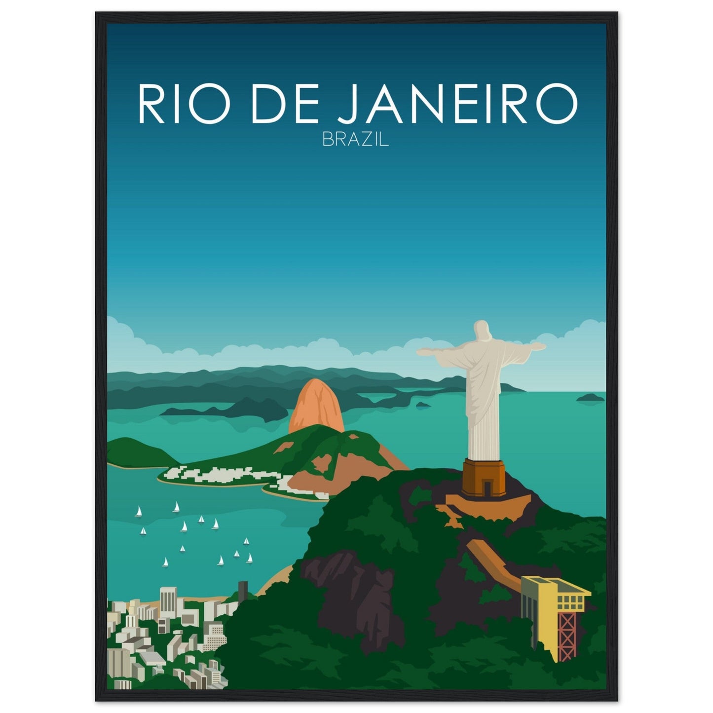 Rio De Janeiro Poster | Rio De Janeiro Wall Art | Rio De Janeiro Daytime Print