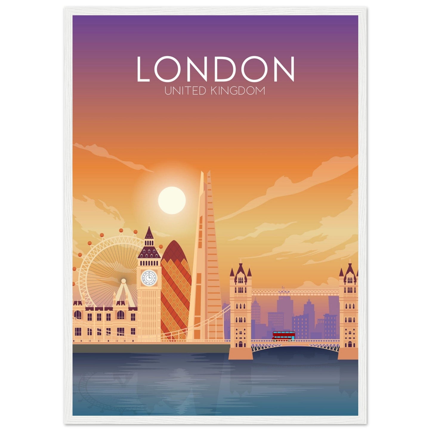 London Poster | London Wall Art | London Sunset Print