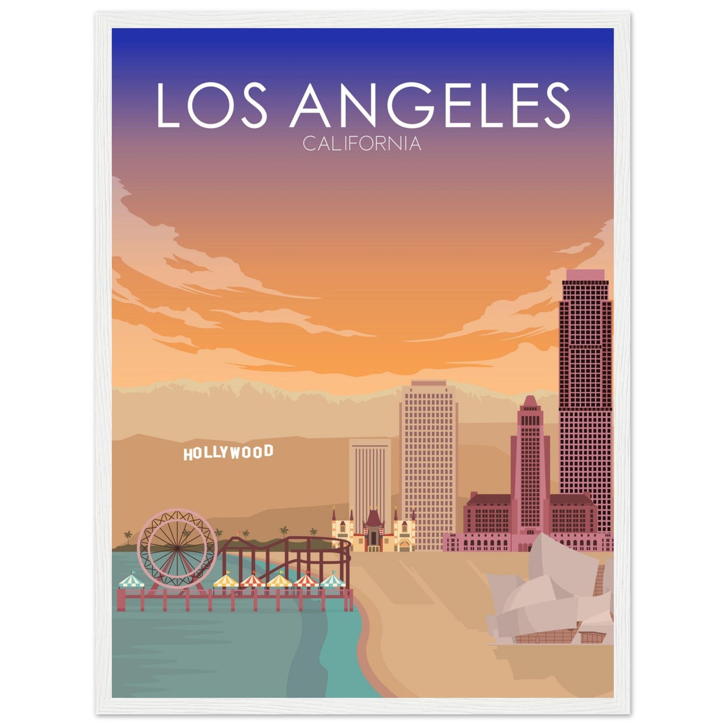 Los Angeles Poster | Los Angeles Wall Art | Los Angeles Sunset Print