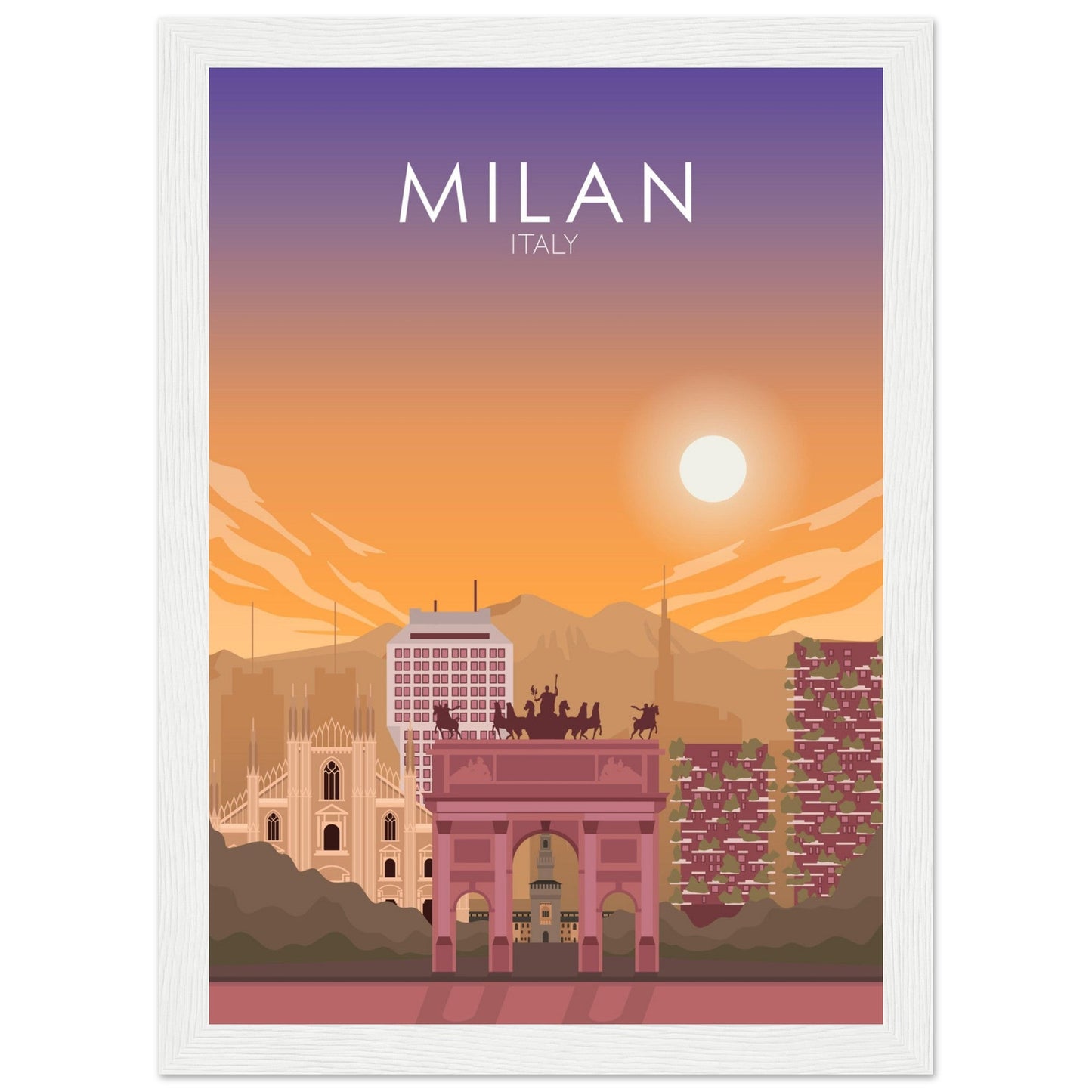 Milan Poster | Milan Wall Art | Milan Sunset Print