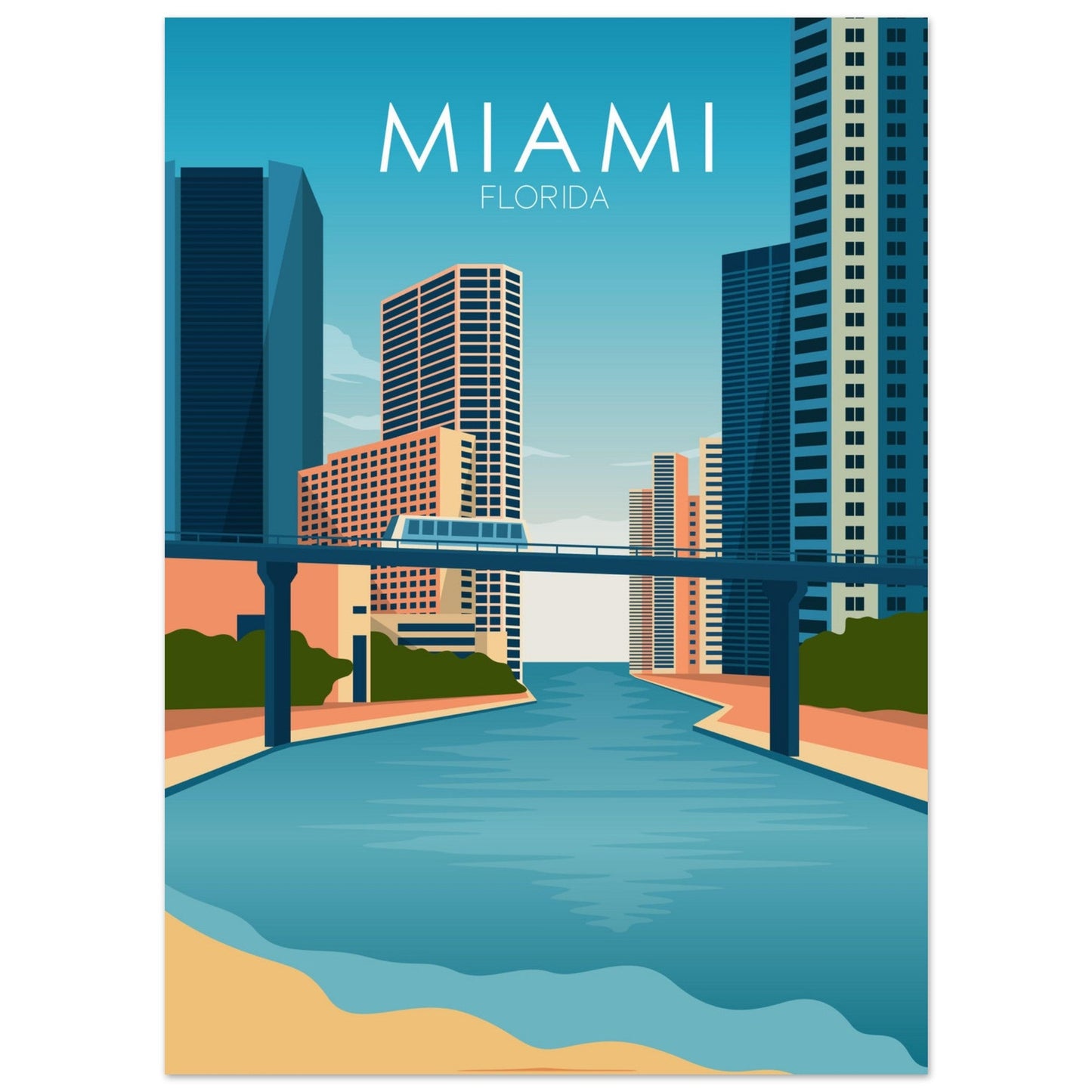 Miami Poster | Miami Wall Art | Miami Daytime Print