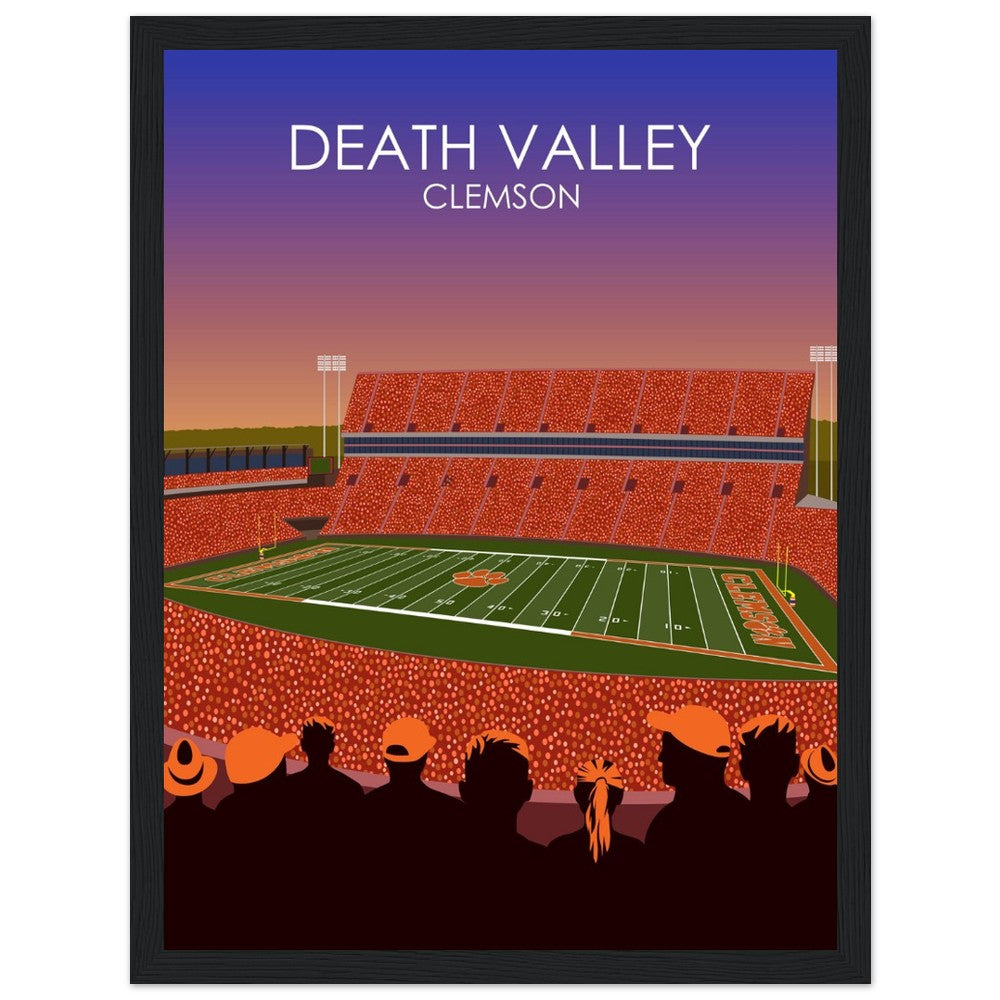 Clemson Tigers Stadium Poster | Frank Howard Field at Clemson Memorial Stadium 'Death Valley' Print